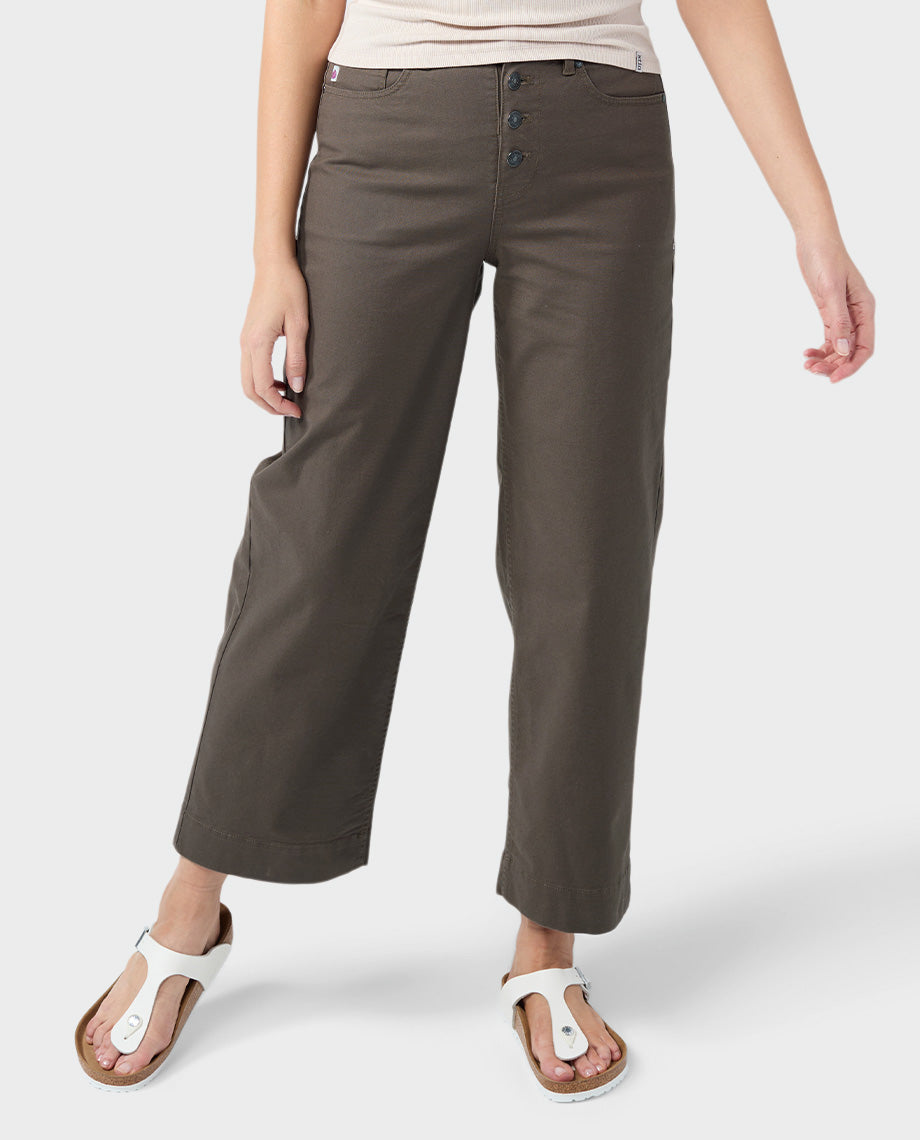 Women's Rivet Wide Leg Canvas Pant - Image 10