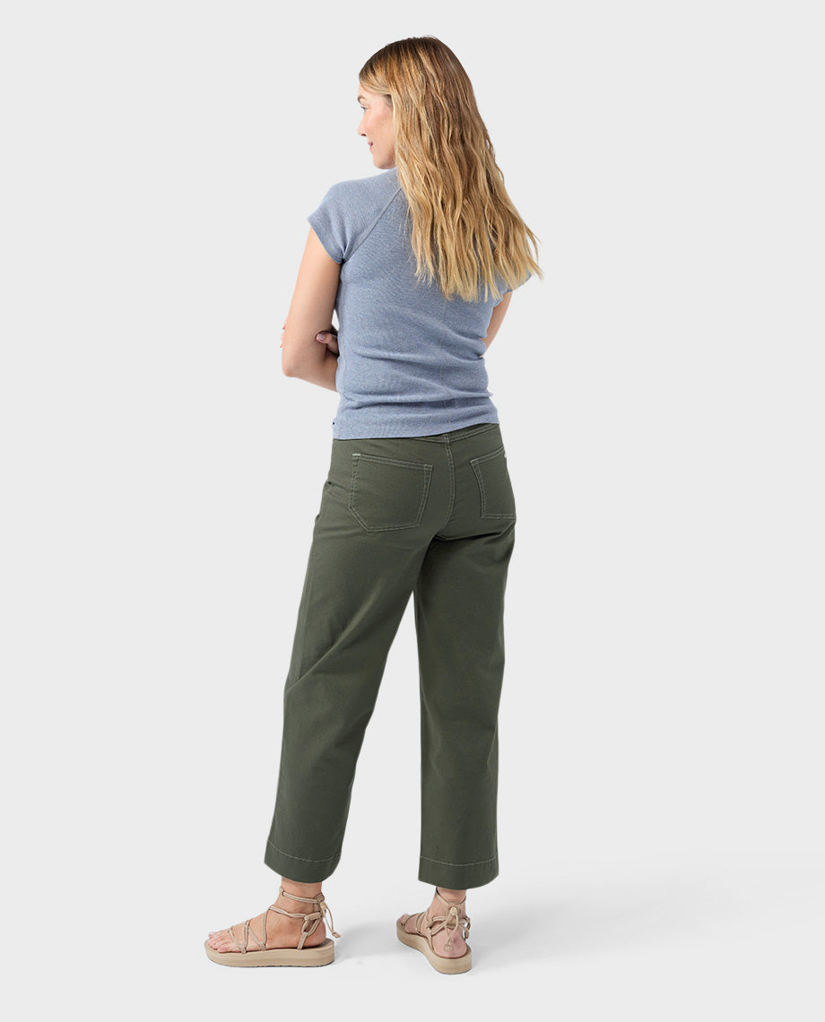 Women's Rivet Wide Leg Canvas Pant - Image 5