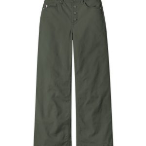 Women's Rivet Wide Leg Canvas Pant