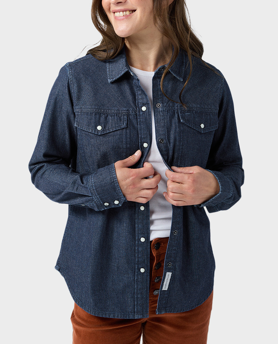 Women's Slipstone Japanese Denim Shirt - Image 17